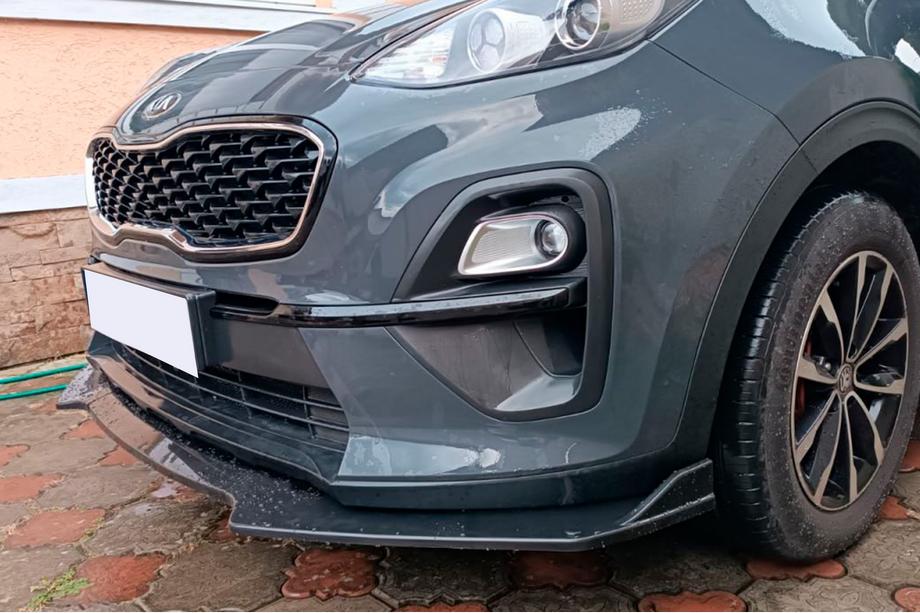 Universel front lip-spoilerlæbe DPT V-1 (ABS, sort højglans) Foto 5