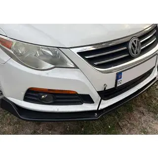 Universel front lip spoiler DPT V-2 (ABS, sort højglans) foto 2
