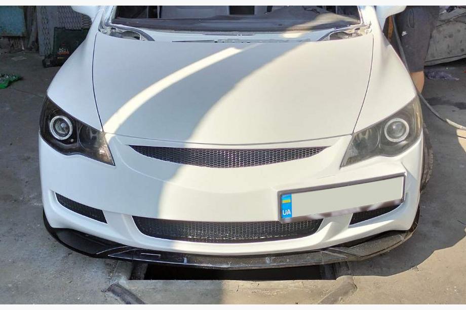 Universel front lip spoiler DPT V-2 (ABS, sort højglans) Foto 5