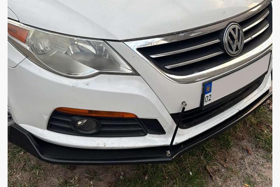 Universel front lip spoiler DPT V-2 (ABS, sort højglans) Foto 2