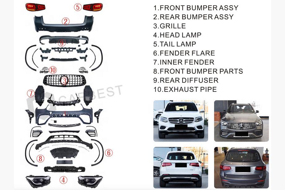 Mercedes GLC X253 2015–2022 Restyling-sæt til GLC63 2022 Foto 15