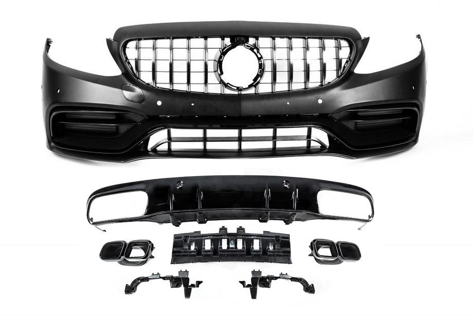 Mercedes C-klasse W205 2014–2021 Karrosserikit med diffuser til Coupe (AMG C63-designs 2018-2021) Foto 1