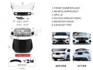Mercedes A-klasse W177 2018– AMG A45 karrosserikit (type-B) foto 2