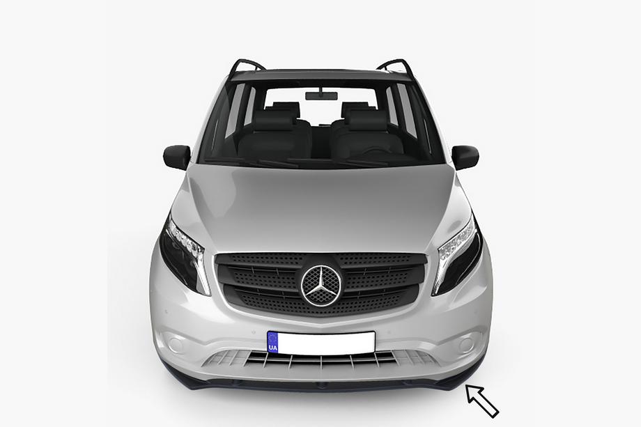 Mercedes Vito/V-klasse W447 2014– ESA front lipspoiler (sort) Image