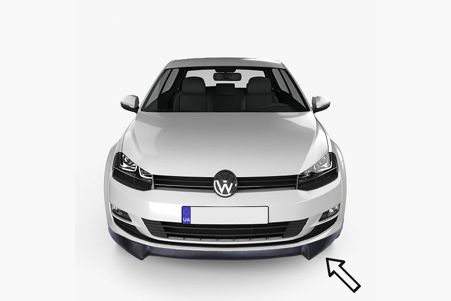 Volkswagen Golf 7/E-Golf 2012–2020 ESA front lipspoiler (sort) Image
