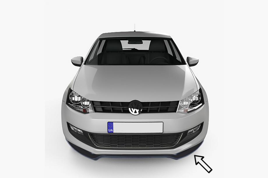 Volkswagen Polo 2010–2017 ESA front lipspoiler (sort) Foto 1