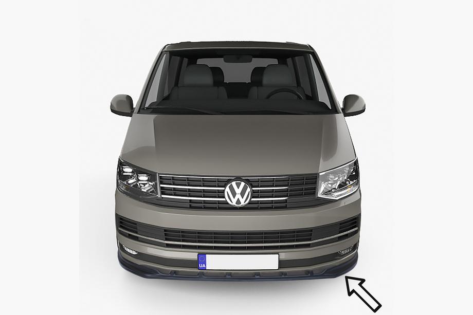 Volkswagen T6 2015–2024 ESA front læbespoiler (Transporter, sort) Image