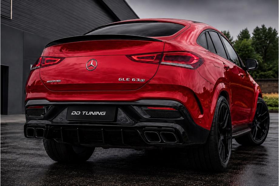 Mercedes GLE Coupé C167 2019– Bagdiffusor med udstødningstipper, sort (GLE63-design) Foto 2