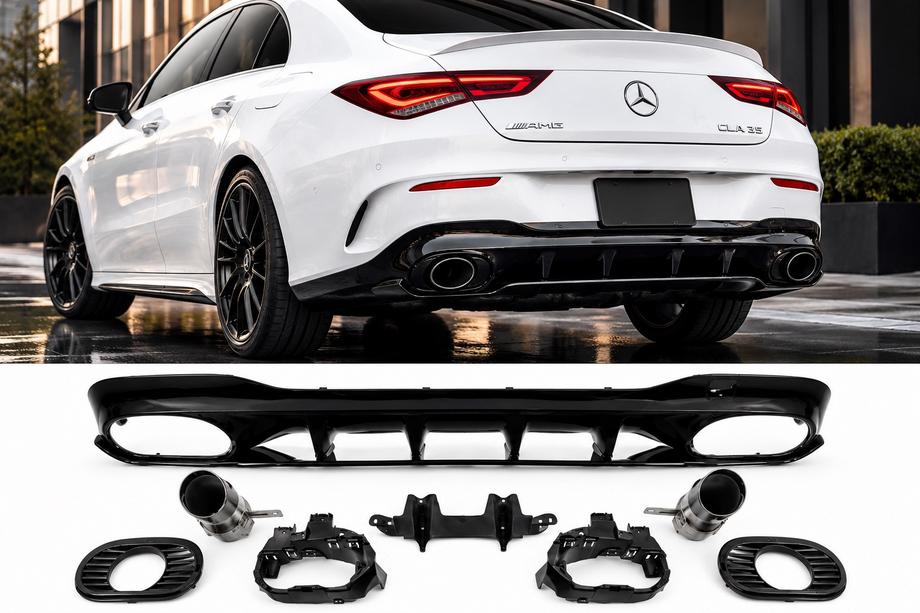 Mercedes CLA C118 2019– Bagdiffuser med udstødningsrørender (CLA35-design) Image