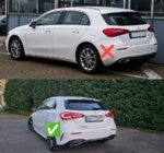 Mercedes A-klasse W177 2018– Bagdiffuser med udstødningsenderør (Design A35 HB) foto 3