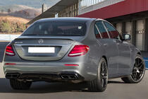 Mercedes E-klasse W213 2016–2023 Bageste diffuser med udstødningstipper E63-Design Black (til AMG/AMG-Line 2016-2020) foto 1