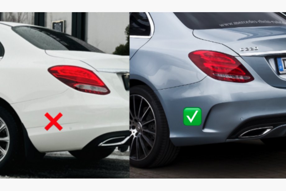 Mercedes C-klasse W205 2014–2021 Bagdiffuser med udstødningsender (Design C43) Foto 3
