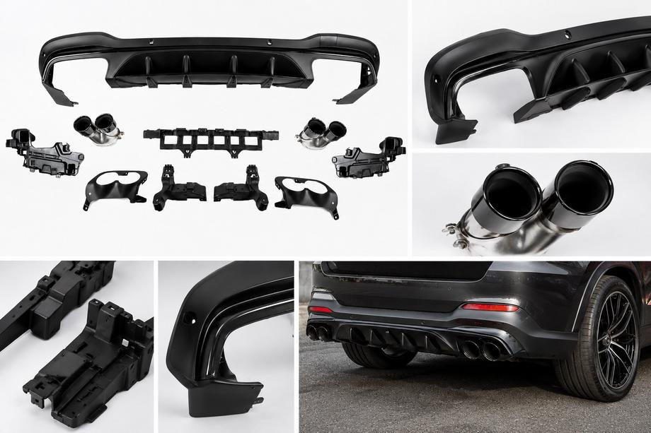 Mercedes GLC X253 2015–2022 Bagdiffuser med udstødningsenderør (AMG43-design) Foto 1