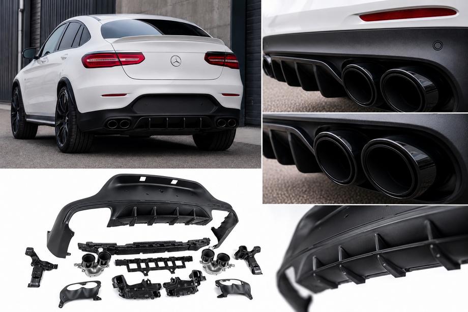 Mercedes GLC Coupé C253 2016–2023 Bageste diffuser med udstødningsender (AMG43-design) Foto 1