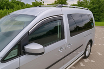 Volkswagen Caddy 2010–2015 Vindafvisere til vinduer med kromliste Niken Luxury (2 stk) foto 3