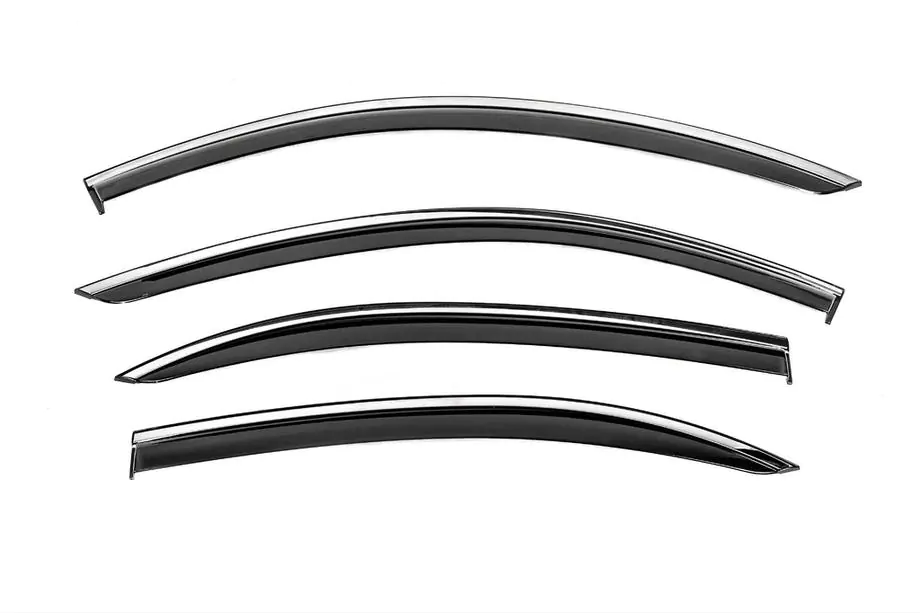 Mercedes S-Klasse W221 2005–2013 Vindafvisere til sideruder med kromliste Niken Luxury (Long, 4 stk.) Image