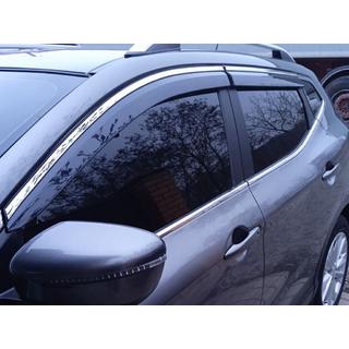 Vindafvisere med kromliste Niken Luxury (4 stk) Nissan Qashqai 2014–2021 foto 4