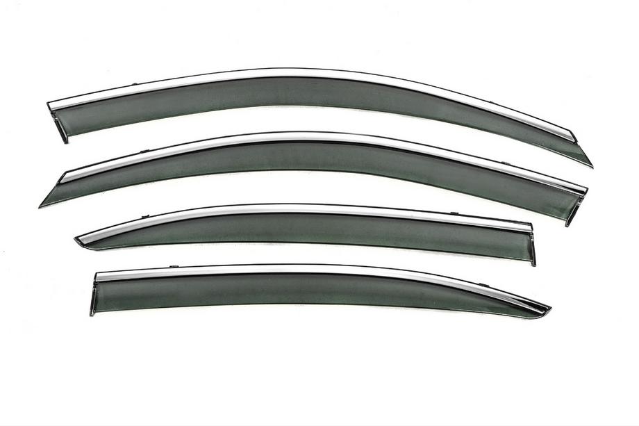 Skoda Octavia II A5 2006–2010 Vindafvisere med kromliste Niken Luxury (LiftBack, 4 stk) Image