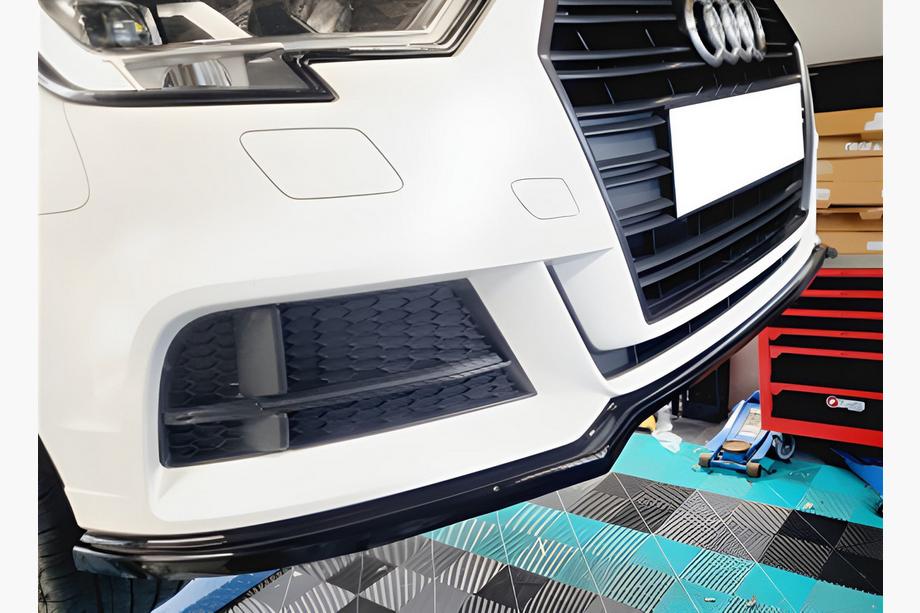 Audi A3 2012–2020 Front læbesplitter DPT V-2 (blank sort) Image