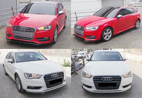 Audi A3 2012–2020 Forreste frontlip-splitter DPT V-3 (Sedan/HB, blank sort) foto 8