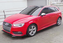 Audi A3 2012–2020 Forreste frontlip-splitter DPT V-3 (Sedan/HB, blank sort) foto 5
