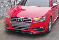 Audi A3 2012–2020 Forreste frontlip-splitter DPT V-3 (Sedan/HB, blank sort) foto 7