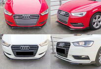 Audi A3 2012–2020 Forreste frontlip-splitter DPT V-3 (Sedan/HB, blank sort) foto 1