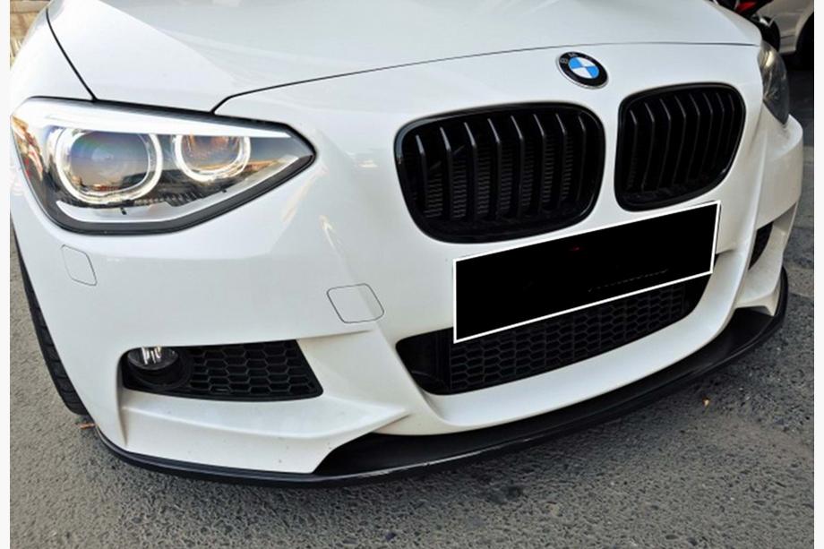 BMW 1-serie F20/F21 2011–2019 DPT V-3 front lipspoiler (til M Performance Style, sort højglans) Image