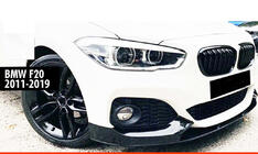 BMW 1-serie F20/F21 2011–2019 DPT V-2 frontlip-splitter (til M Performance, blank sort, 4 stk.) foto 1