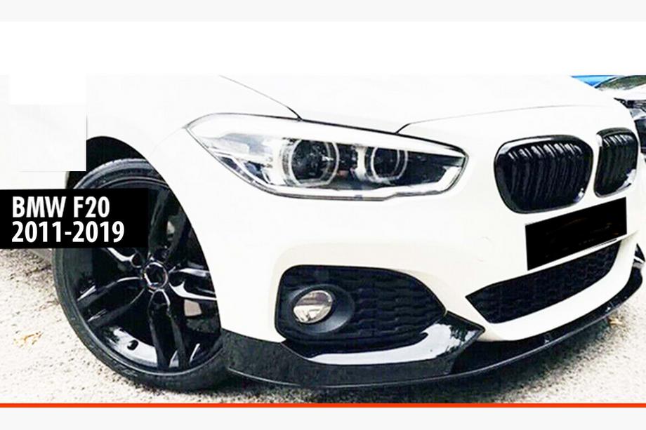BMW 1-serie F20/F21 2011–2019 DPT V-2 frontlip-splitter (til M Performance, blank sort, 4 stk.) Image