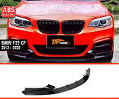 BMW 2-serie F22/F23 2014–2021 DPT V-1 front læbespoiler (til M Performance, sort højglans) foto 1