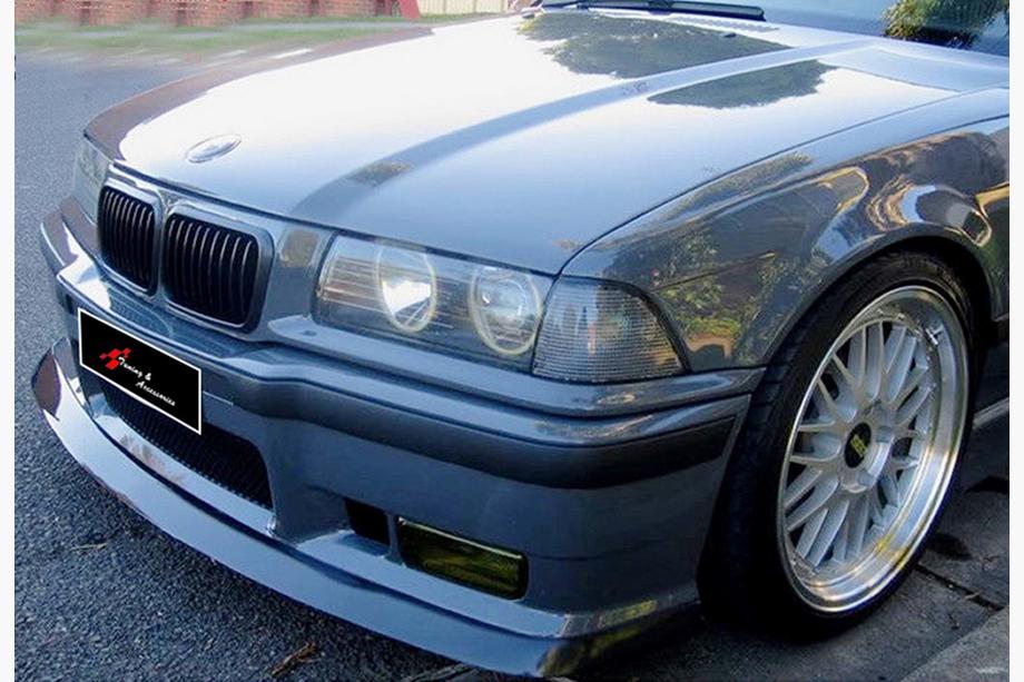 BMW 3-serie E36 1990–2000 DPT front lip splitter (til M3, blank sort) Foto 1