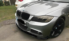 BMW 3-serie E90/E91 2005–2011 Front lip spoiler DPT V-1 (til E90 M-Sport 2008-2011, blank sort) foto 1