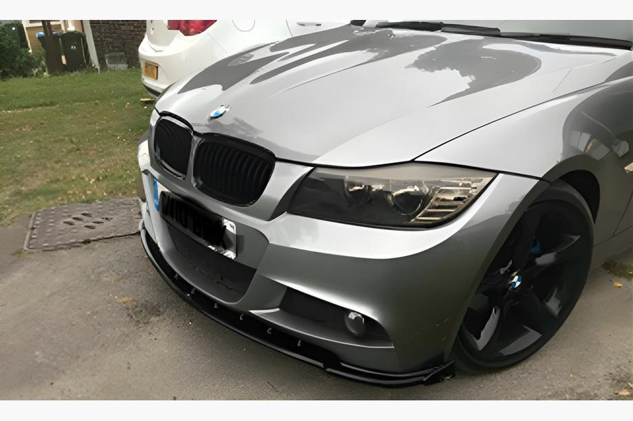 BMW 3-serie E90/E91 2005–2011 Front lip spoiler DPT V-1 (til E90 M-Sport 2008-2011, blank sort) Image