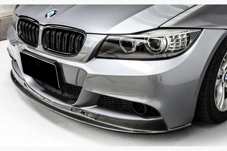 BMW 3-serie E90/E91 2005–2011 DPT V-2 front lip til E90 M-Sport 2008-2011, sort højglans Foto 1