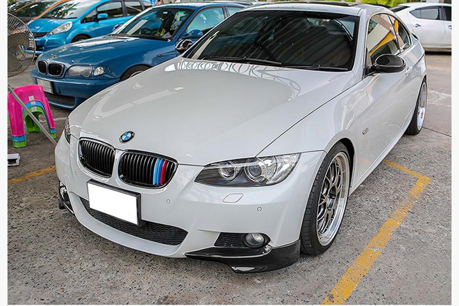 BMW 3-serie E92/E93 2006–2013 DPT front læbesplitter (til M-Sport 2006-2010, blank sort) Foto 2