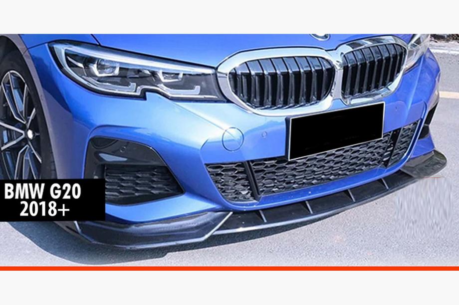 BMW 3-serie G20/G21 2018– Frontlip DPT V-1 (til M Technic, blank sort) Foto 1