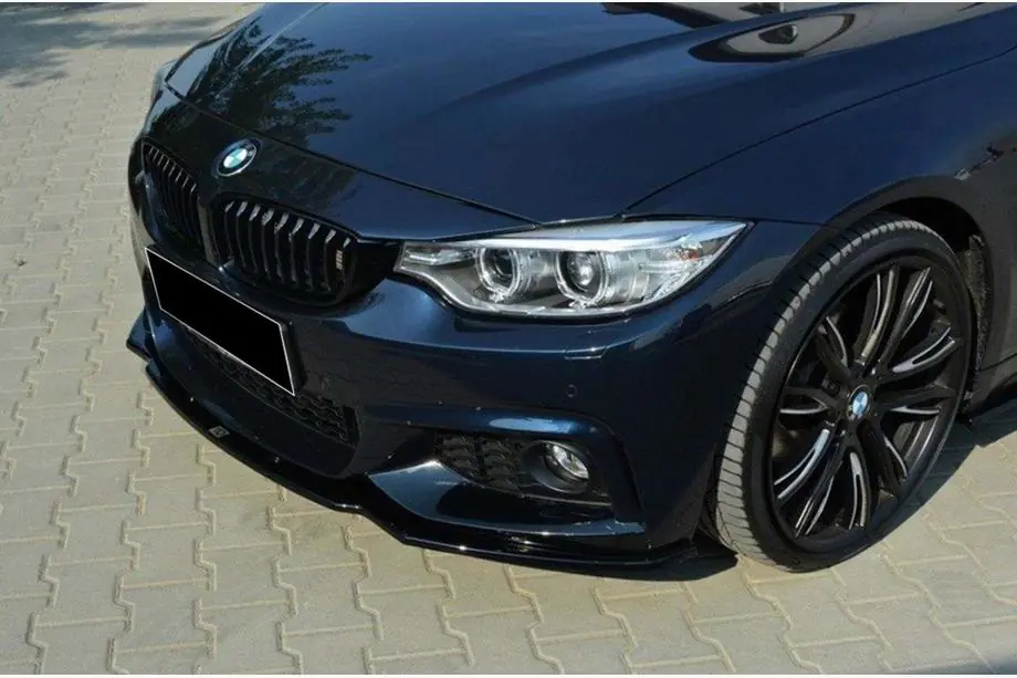 BMW 4-serie F32/F33/F36 2012–2020 Frontlip DPT V-2 (til M-Sport, blank sort) Foto 1