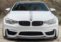 BMW 4-serie F32/F33/F36 2012–2020 DPT V-4 front læbespoiler (til M4, blank sort) foto 2