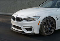 BMW 4-serie F32/F33/F36 2012–2020 DPT V-4 front læbespoiler (til M4, blank sort) foto 1