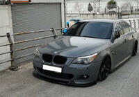 BMW 5-serie E60/E61 2003–2010 DPT front læbe til kofanger (til M Sport/M Technic Hamann, blank sort) foto 1