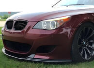 BMW 5-serie E60/E61 2003–2010 Front læbespoiler DPT (uden finner, til M5 Hamann, blank sort) foto 1