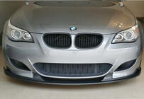 BMW 5-serie E60/E61 2003–2010 DPT front lip-spoiler (med finner, til M5 Hamann, blank sort) foto 1