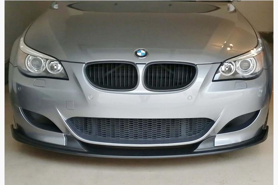 BMW 5-serie E60/E61 2003–2010 DPT front lip-spoiler (med finner, til M5 Hamann, blank sort) Image