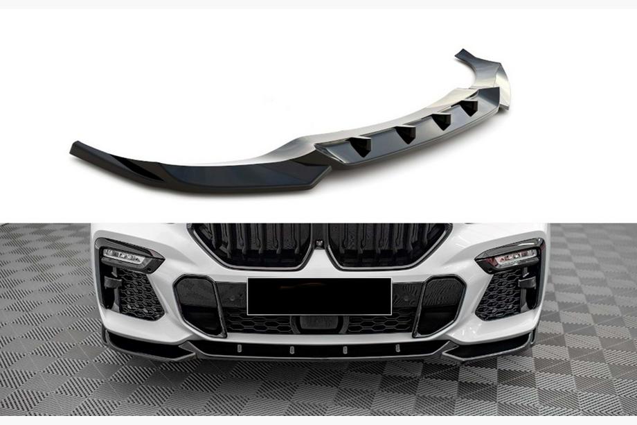 BMW X6 G06 2019–2027 DPT V-1 front læbespoiler (til M, blank sort) Image