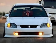 Honda Civic 1995–2001 Front lip spoiler DPT V-1 (sort højglans) foto 1
