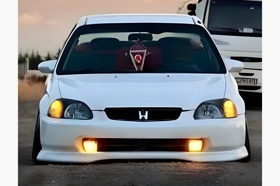 Honda Civic 1995–2001 Front lip spoiler DPT V-1 (sort højglans) Image