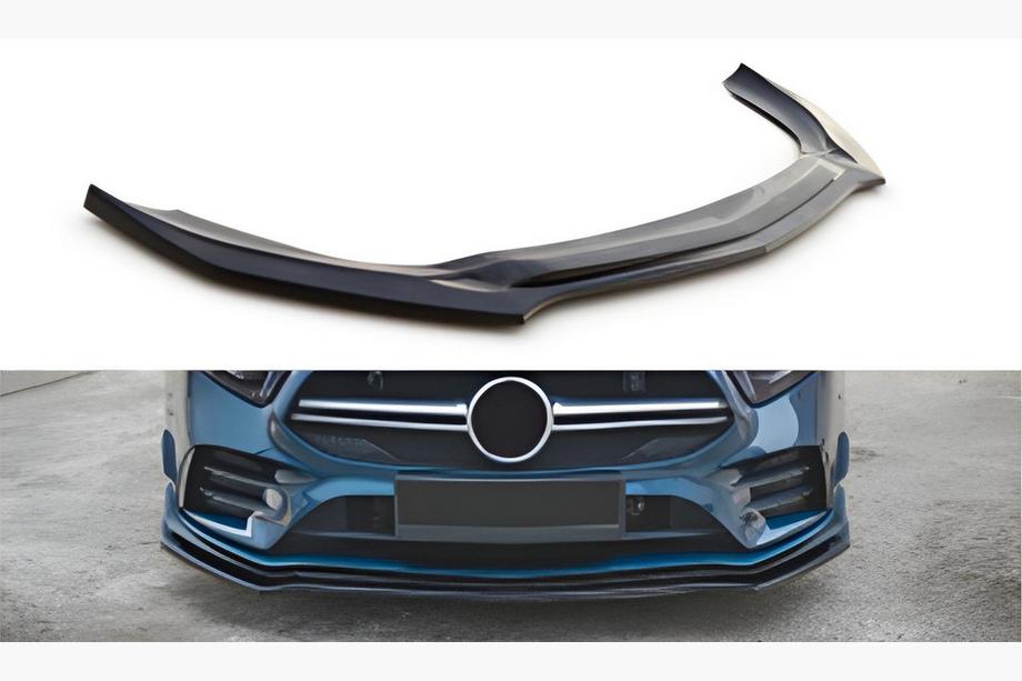 Mercedes A-klasse W177 2018– Front læbesplitter DPT V-2 (blank sort) Image