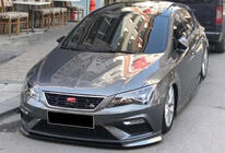 Seat Leon 2013–2020 DPT V-2 front læbespoiler (2017-2020, sort højglans) foto 2