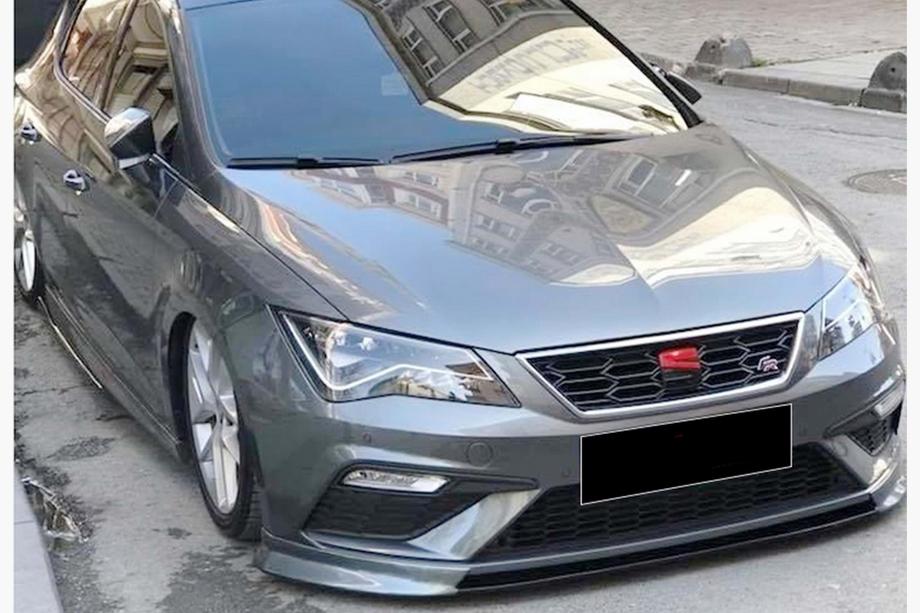 Seat Leon 2013–2020 DPT V-2 front læbespoiler (2017-2020, sort højglans) Image